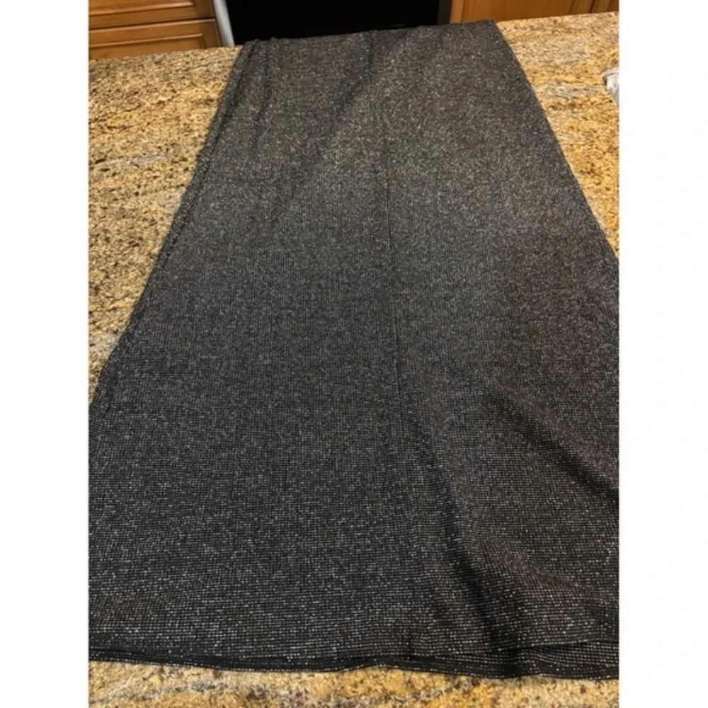 Niki by Niki Livas Vtg Black‎ Metallic Shimmer Cutout Back Maxi Dress Fits XS/S